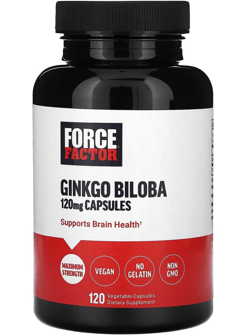 Force Factor Ginkgo Biloba 120 mg 120 Vegetable Capsules