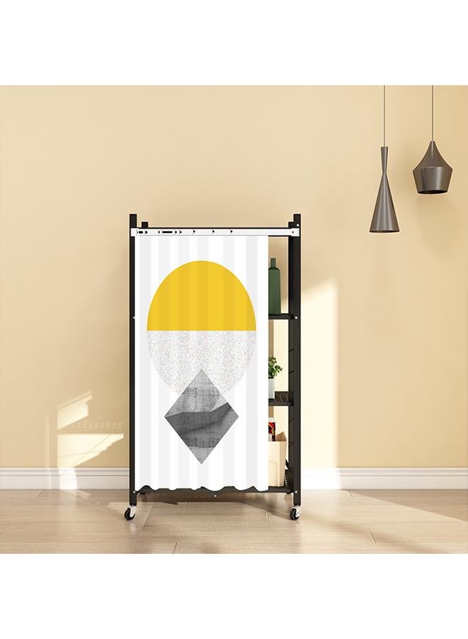 Bluejw Self-adhesive Slide-rail Shelter Curtain Kitchen Cabinet Bookshelf Dust-proof Door Curtain Wardrobe Curtain-type Pull Curtain Bookshelf Shelf Shelter Ugly Curtain - Image 1