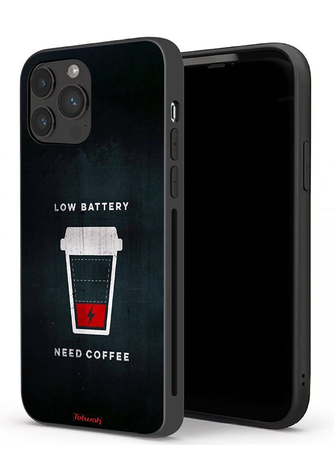 Tolwak Apple iPhone 13 Pro Max Protective Case Low Battery Need Coffee  - Image 1
