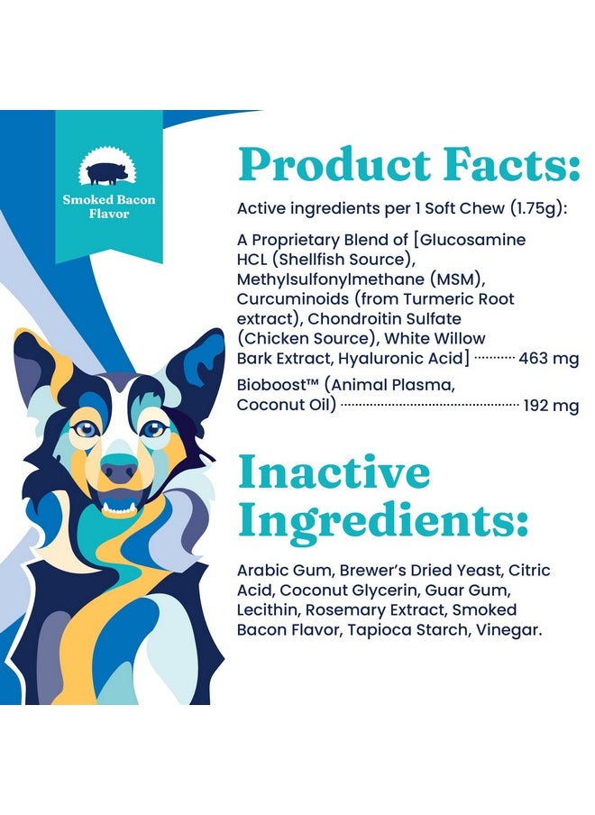 solid gold - Glucosamine For Dogs Hip And Joint Supplement  Glucosamine Chondroitin Msm For Dog Pain Relief  Leaps & Hounds Chews For Dog Arthritis Pain Relief & Overall Mobility  120 Soft Chews - Image 1