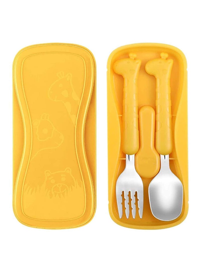 Y&D - Toddler Fork and Spoon Set Baby Silverware Stainless Steel Kid Utensils Child Flatware for Self Feeding Age 3+ - Image 1