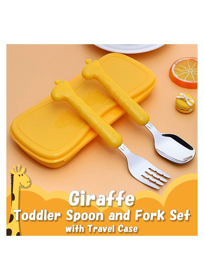 Y&D - Toddler Fork and Spoon Set Baby Silverware Stainless Steel Kid Utensils Child Flatware for Self Feeding Age 3+ - Image 1