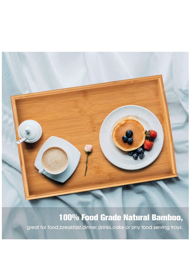 SAQOWARE Breakfast in Bed Tray Table with Folding Legs | Bed Table Laptop Desk- Portable Breakfast Serving Tray | Bamboo Bed Tray with Legs | Bamboo Laptop Table-Laptop Table on Bed  - Image 2
