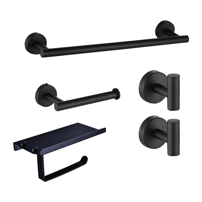 Black 304 Stainless Steel Space-saving Towel Bar - Heavy Duty Towel Ring for Narrow Bathroom & Kitchen Spaces - Image 1