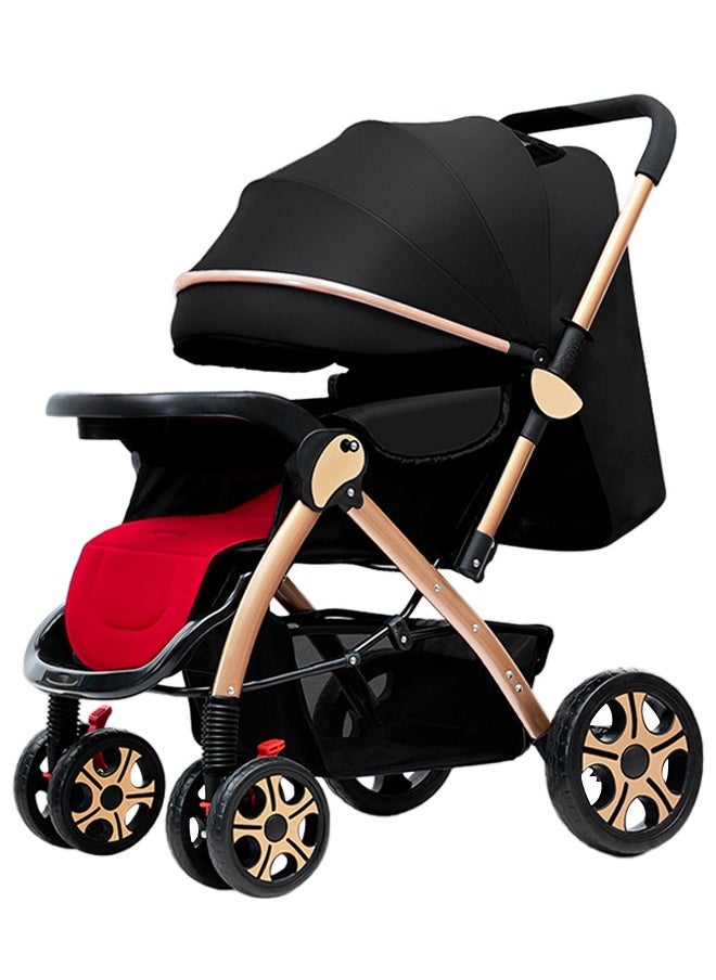 ULHYC Portable Foldable Luxury Multi-Function Baby Stroller Reversible Handle Anti-Shock Springs  - Image 1