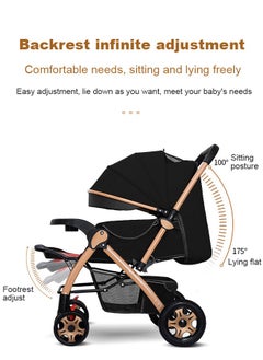 ULHYC Portable Foldable Luxury Multi-Function Baby Stroller Reversible Handle Anti-Shock Springs  - Image 5