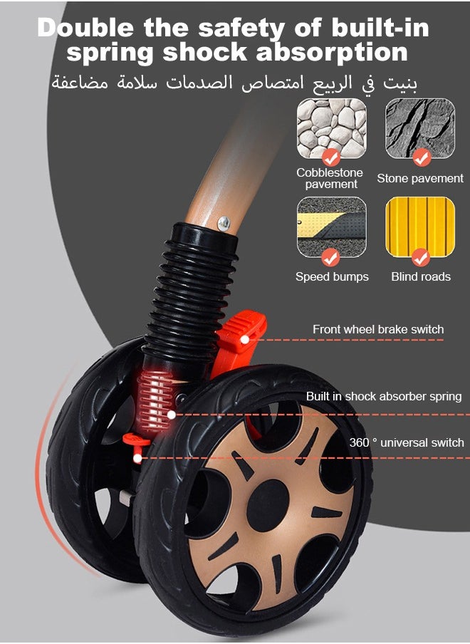 ULHYC - Portable Foldable Luxury Multi-Function Baby Stroller Reversible Handle Anti-Shock Springs - Image 1