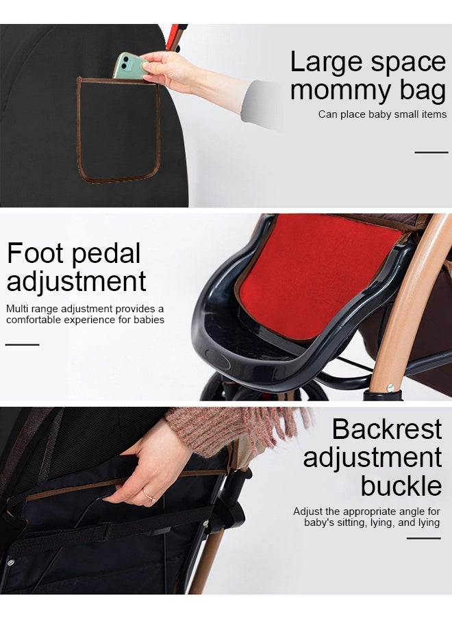 ULHYC - Portable Foldable Luxury Multi-Function Baby Stroller Reversible Handle Anti-Shock Springs - Image 1