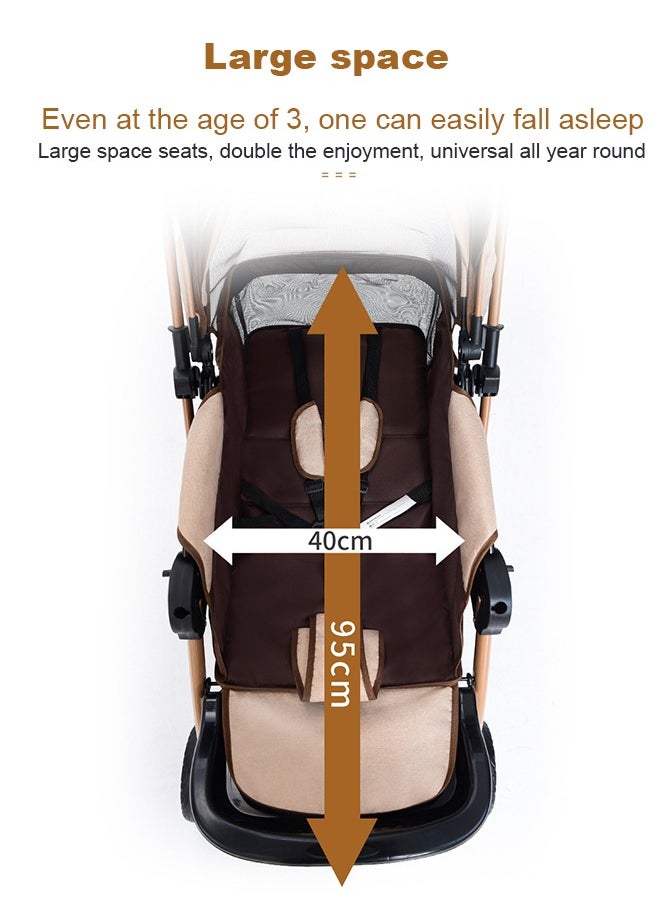 ULHYC - Portable Foldable Luxury Multi-Function Baby Stroller Reversible Handle Anti-Shock Springs - Image 1