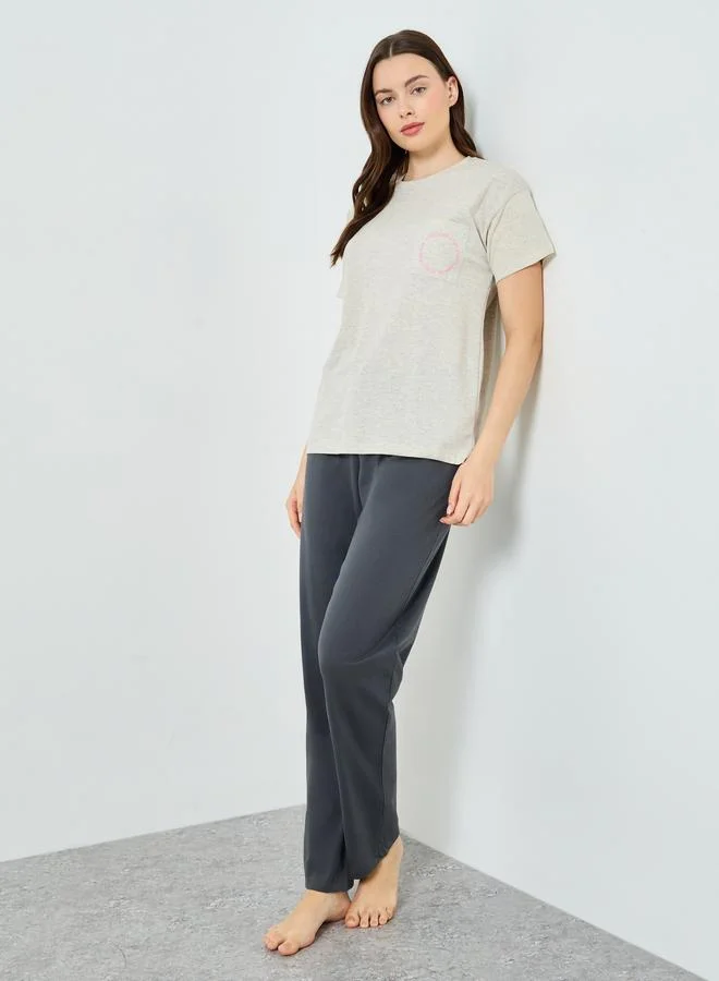 Styli Women Miracles Pocket Print Top and Pyjama Set