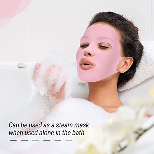 GEOOT 2 Pack Reusable Silicone Face Mask Holder, Silicon Mask Cover for Sheet Prevent Evaporation(White + Pink) - Image 4