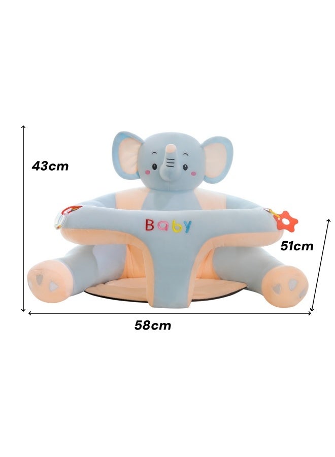 Baby Sitting Support Seat Sofa,Cartoon Cute Baby Seat,Baby Support Sofa Chair,Infant Learning Seat,Baby Sit Up Chair Sofa,Portable Baby Comfortable Floor Seat,Perfect Toddler Gift To Learn To Sit,Baby Gifts(Elephant)