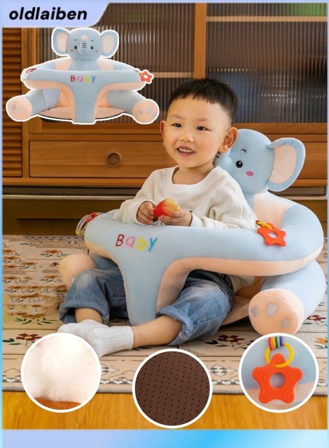 Baby Sitting Support Seat Sofa,Cartoon Cute Baby Seat,Baby Support Sofa Chair,Infant Learning Seat,Baby Sit Up Chair Sofa,Portable Baby Comfortable Floor Seat,Perfect Toddler Gift To Learn To Sit,Baby Gifts(Elephant)