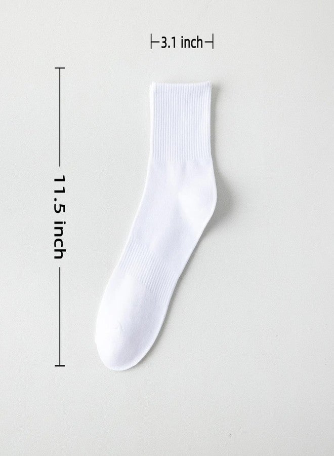 Bomeirc Men's & Women's Everyday Thin Breathable Socks - 3 Pairs Casual Comfort for All Seasons, Size 8-13(Mid White) - Image 3