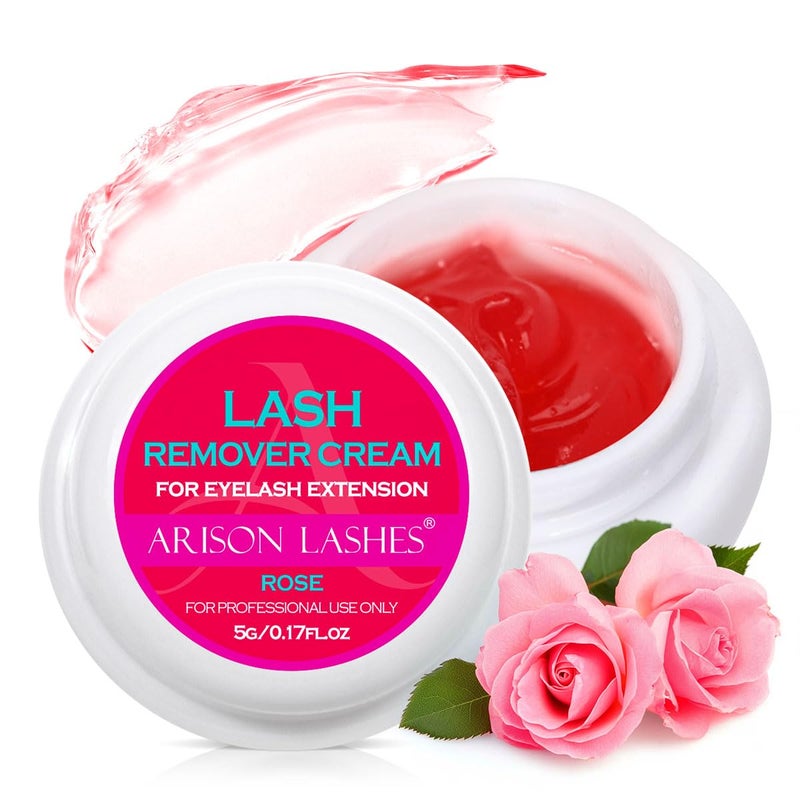 ARISON LASHES ARISON LASHES Lash Remover For Eyelash Extension Cream Remover Low Irritation Cream Remover for Sensitive Skin Fast Dissolution Professional Eyelash Extensions Salon Use(Rose) 