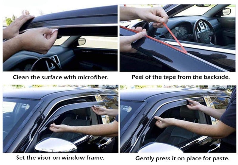 CAR SAAZ Chrome Line Door Visor for Eeco (2010-2022) (Set of 6Pcs) | Wind Deflector | Rain Guard - Image 5