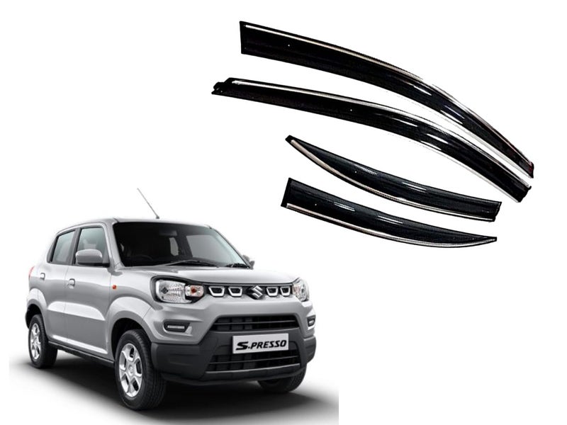 CAR SAAZ Chrome Line Door Visor for Eeco (2010-2022) (Set of 6Pcs) | Wind Deflector | Rain Guard - Image 1