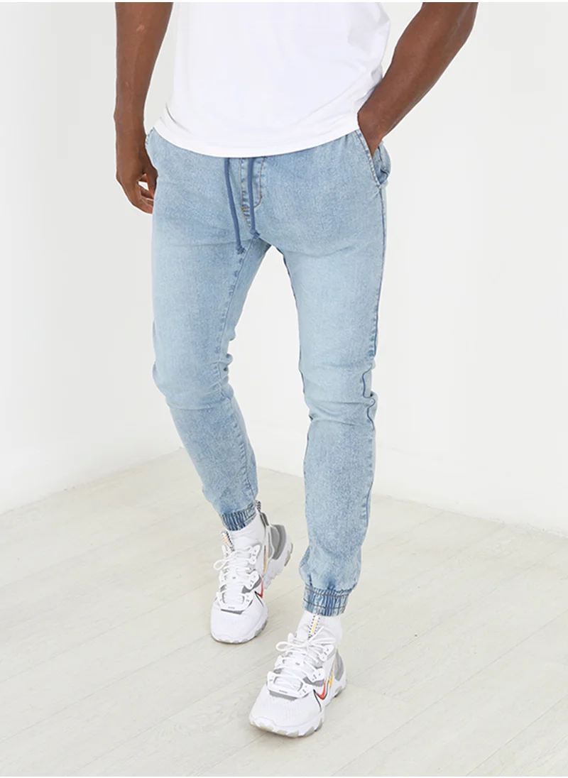 BRAVE SOUL Skinny Fit Cuffed Elasticated Waist Jeans