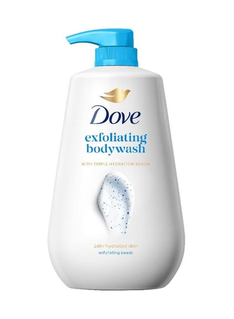 Dove Exfoliating Bodywash with Triple Hydration Serum, 825ml