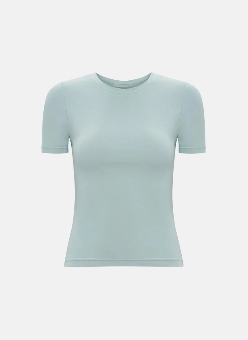 Lichi Cropped fitted jersey T-shirt