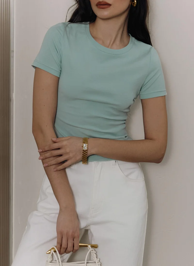 Lichi Cropped fitted jersey T-shirt