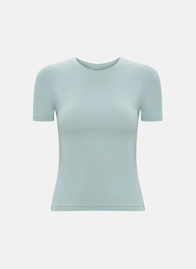 Lichi Cropped fitted jersey T-shirt