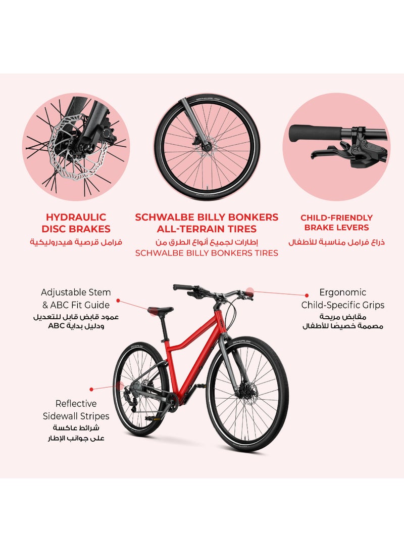 Woom EXPLORE 6 Kids Bike|26-inch Wheels|Ages 10-14|Superlight Aluminum Frame|8-Speed Drivetrain|All-Terrain Tires|Disc Brakes - Image 2