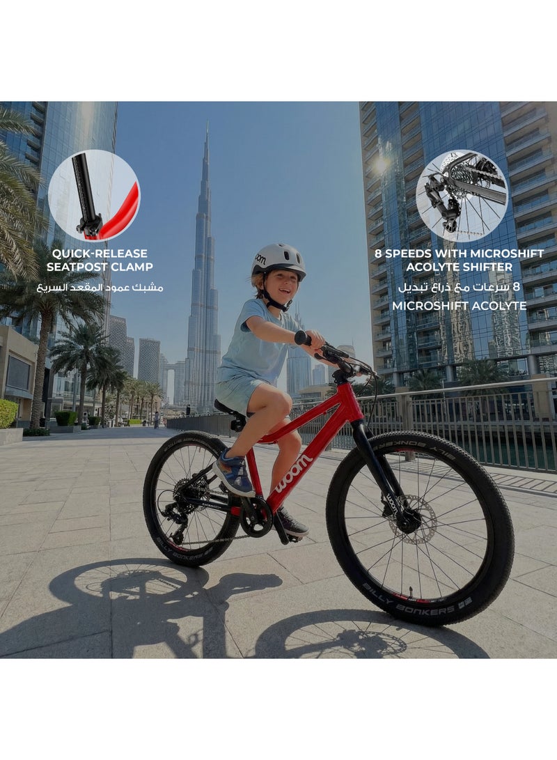 Woom EXPLORE 6 Kids Bike|26-inch Wheels|Ages 10-14|Superlight Aluminum Frame|8-Speed Drivetrain|All-Terrain Tires|Disc Brakes - Image 4