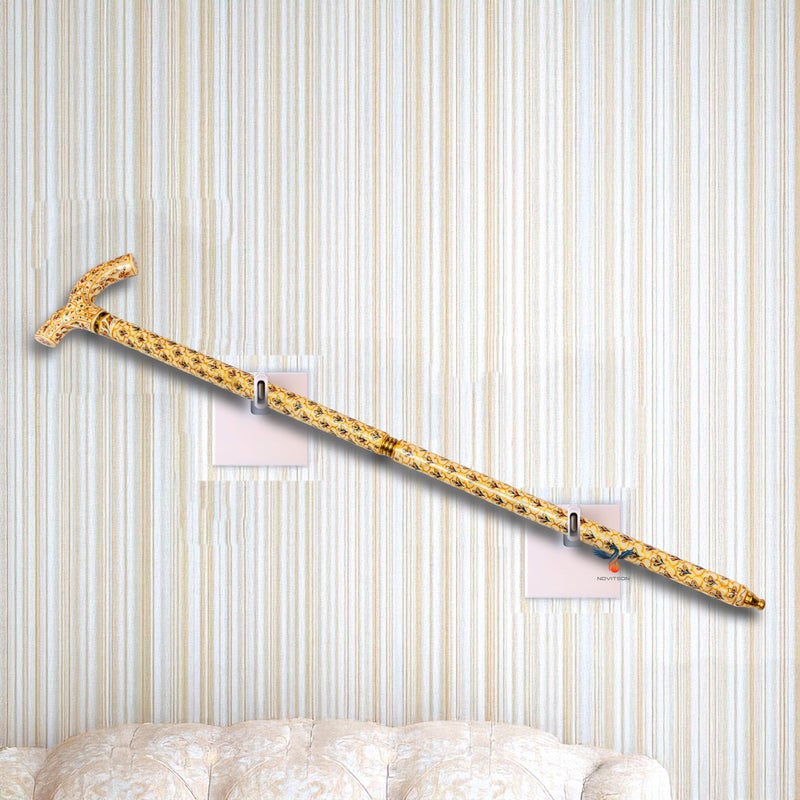 Novitson Pearl Walking stick – Dominion Class | Handcrafted Multicolor Cane | Animal Bone & Treated Wood | Elegant Antique Showpiece & Walking Aid - Image 2