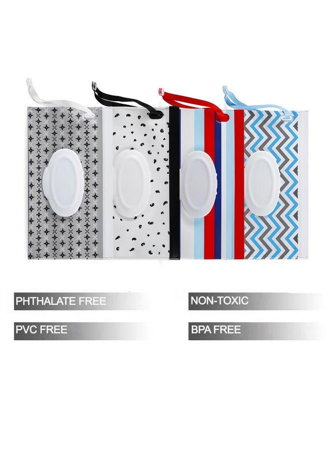 PandaEar 4 Pack Baby Wipe Dispenser, Refillable Baby Wipe Holder Bag Portable Wipes Container Reusable Wet Wipe Pouch - Image 2
