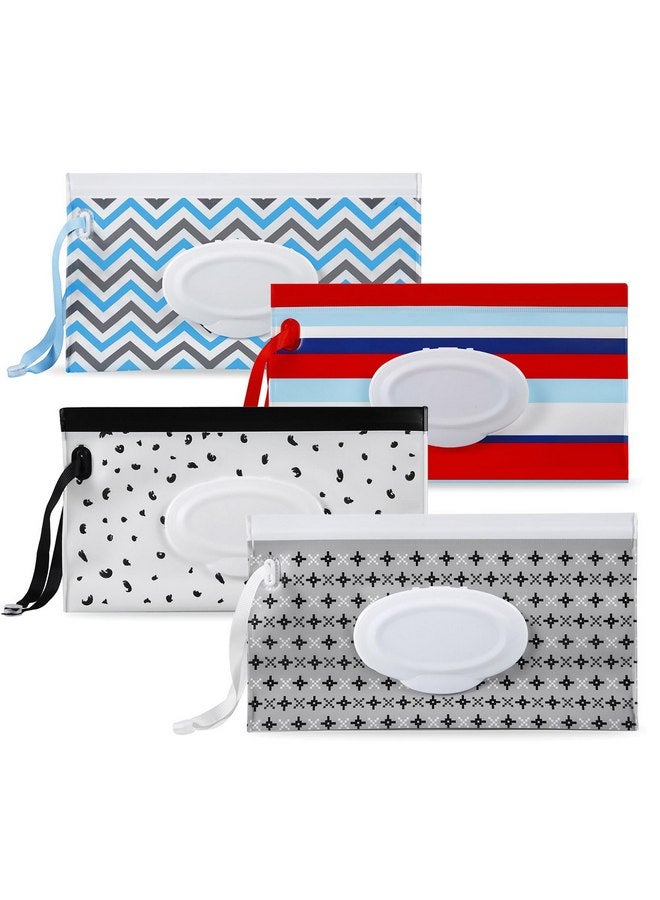PandaEar 4 Pack Baby Wipe Dispenser, Refillable Baby Wipe Holder Bag Portable Wipes Container Reusable Wet Wipe Pouch - Image 1
