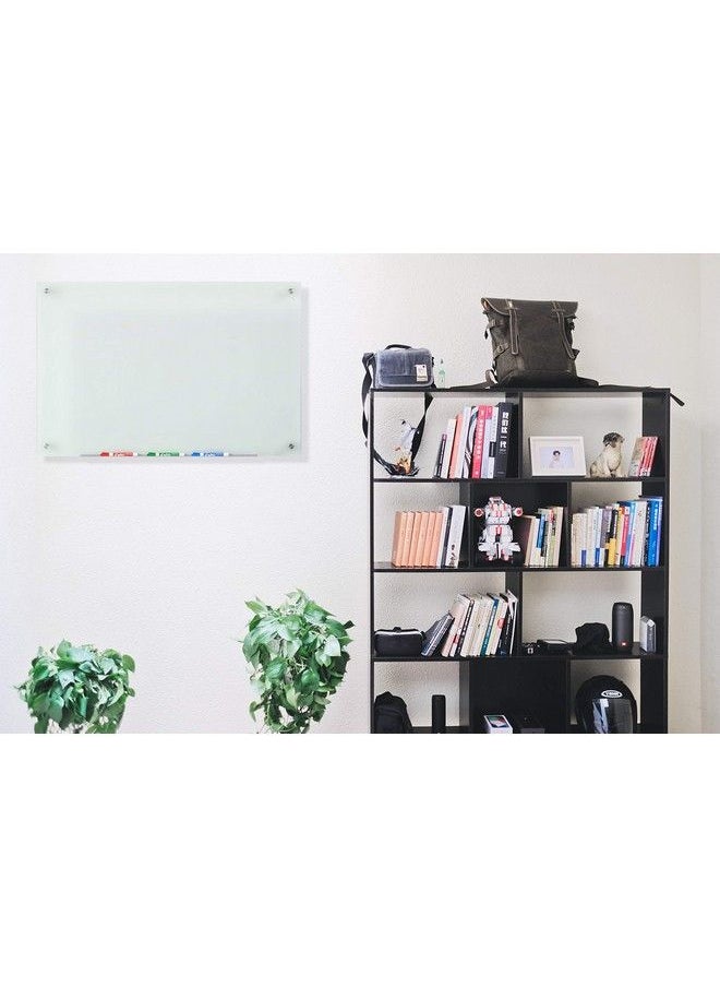 Audio-Visual Direct - Frosted Glass Dryerase Board Set 2' X 1.5' Includes Hardware & Marker Tray (Nonmagnetic) - Image 1