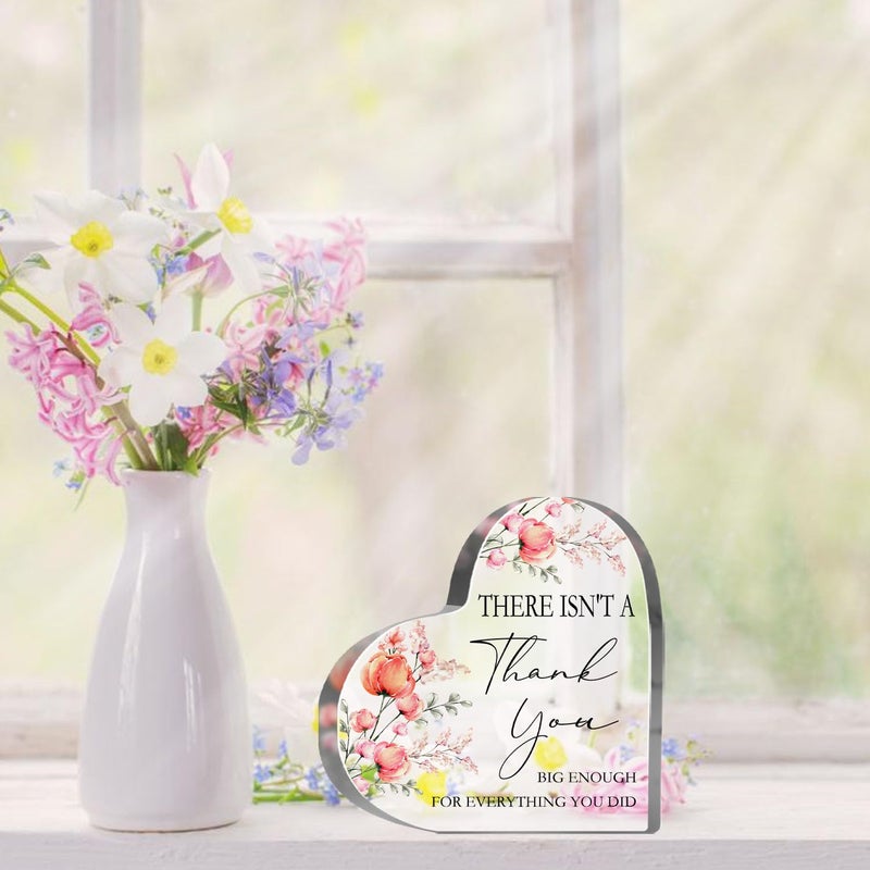 MUNLICAR Thank You Presents for Women Men, Office Desk Decor Motivational, Inspirational Acrylic Heart Plaque, Coworkers Appreciation Gifts, Thank You for Everything You Did Sign - Image 5