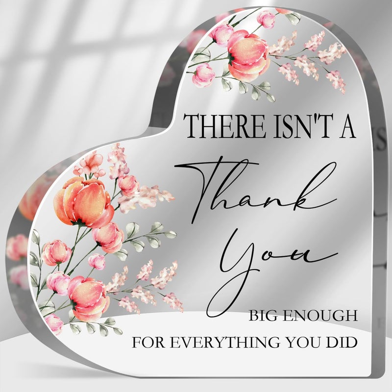 MUNLICAR Thank You Presents for Women Men, Office Desk Decor Motivational, Inspirational Acrylic Heart Plaque, Coworkers Appreciation Gifts, Thank You for Everything You Did Sign - Image 1