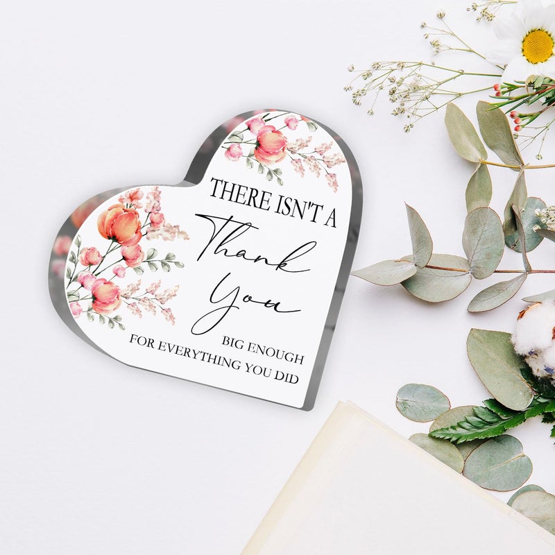 MUNLICAR Thank You Presents for Women Men, Office Desk Decor Motivational, Inspirational Acrylic Heart Plaque, Coworkers Appreciation Gifts, Thank You for Everything You Did Sign - Image 3