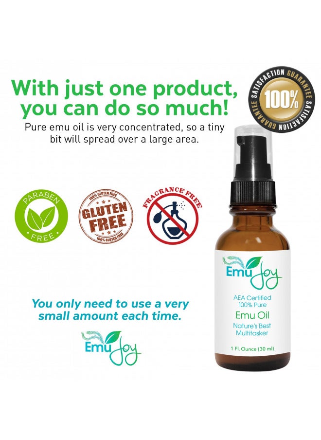Emu Joy - Emu Joy Emu Oil Organic - 100% Pure, AEA Certified, Made in the USA - Emu Oil for Skin, Face, Hair, and Nails, Piercing Bump Oil & Tattoo Aftercare - Image 1