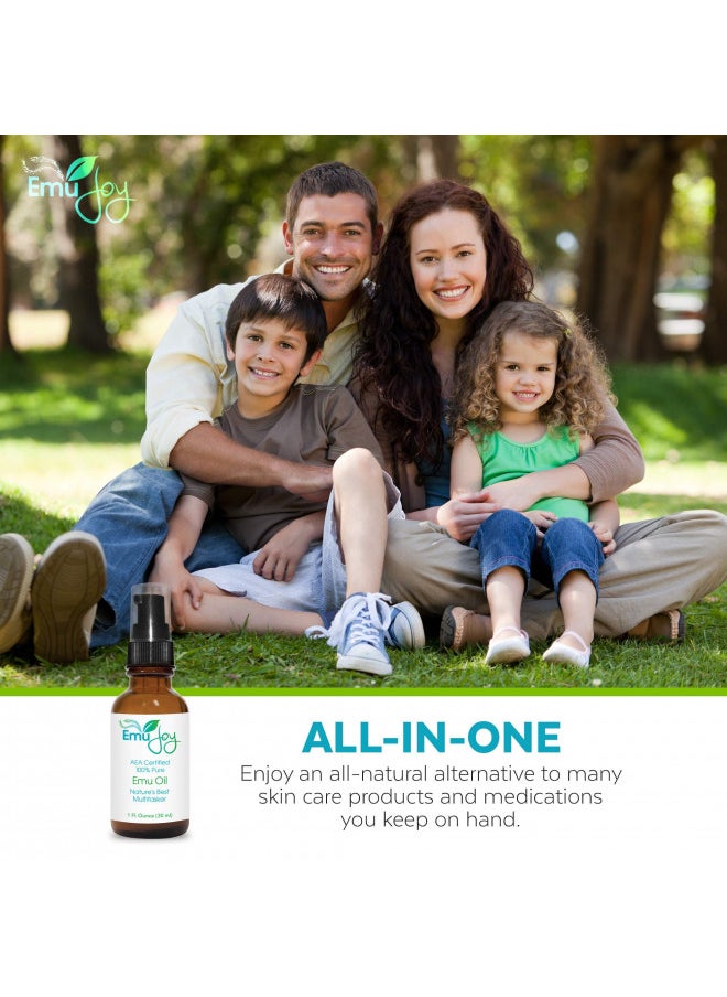 Emu Joy - Emu Joy Emu Oil Organic - 100% Pure, AEA Certified, Made in the USA - Emu Oil for Skin, Face, Hair, and Nails, Piercing Bump Oil & Tattoo Aftercare - Image 1