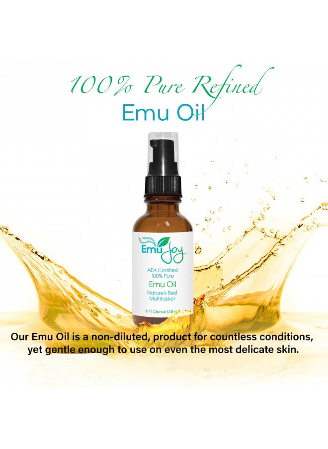 Emu Joy - Emu Joy Emu Oil Organic - 100% Pure, AEA Certified, Made in the USA - Emu Oil for Skin, Face, Hair, and Nails, Piercing Bump Oil & Tattoo Aftercare - Image 1