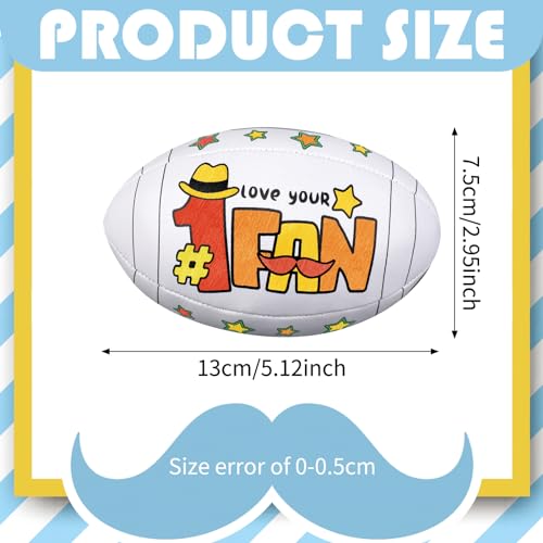 Relaxgiant 12 Pcs 5.12 Inches Large Father's Day Footballs Craft for Kids Color Your Own Father's Day Football DIY Dad Coloring Footballs Craft Gift for Kids Home Classroom Activities - Image 3
