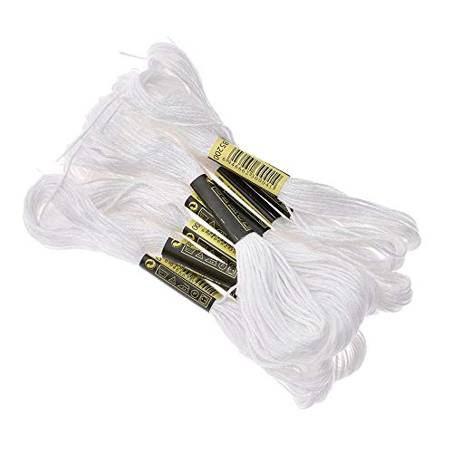 XLSFPY 24 Skeins Cross Stitch Threads, Black and White Cotton Embroidery Floss Friendship Bracelets Floss with 12 Pieces Floss Bobbins for Knitting, Cross Stitch Project - Image 5