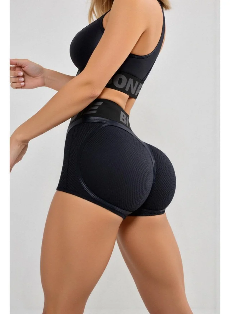 Bona Fide Extra Shorts Black Skin Extra Skin High Waist Biker Gym Shorts for Women for Women | Best Price UAE