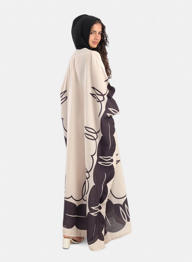 Carina Chic Printed Hooded Abaya  - Image 3
