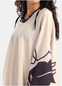 Carina Chic Printed Hooded Abaya  - Image 4