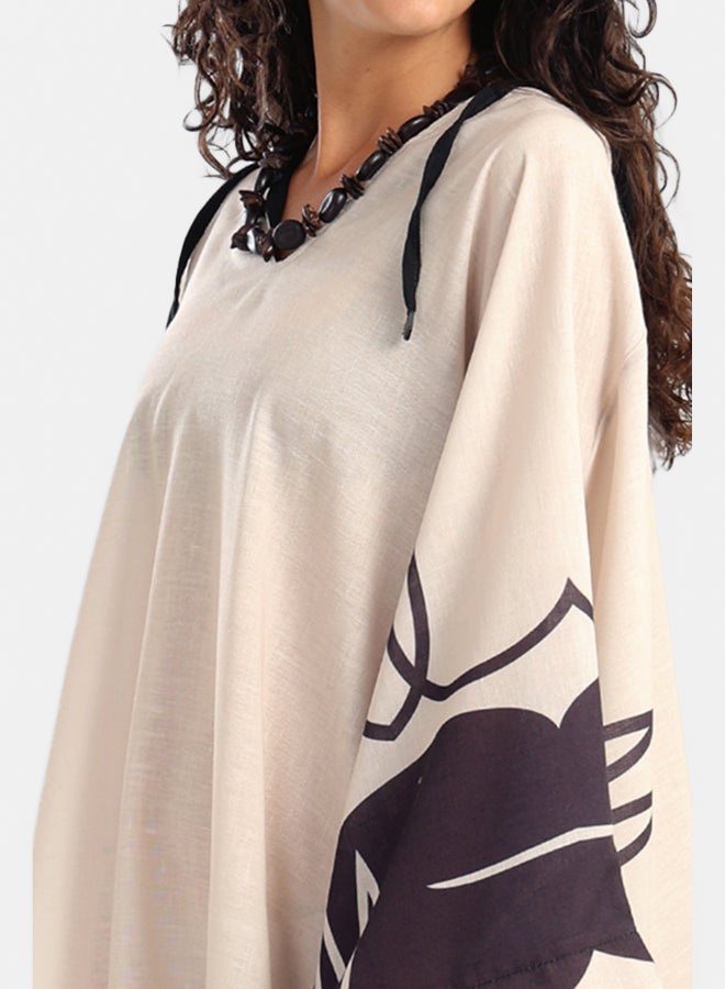 Carina Chic Printed Hooded Abaya  - Image 4