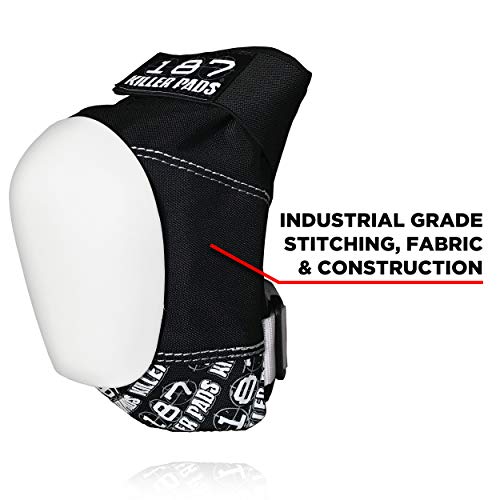 187 Killer Pads Pro Knee Pad, Black/White, Medium - Image 4