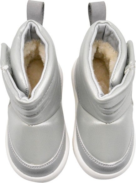 Kids A More Maya Plush Furry Baby Girl Boots Silver Color - Image 2