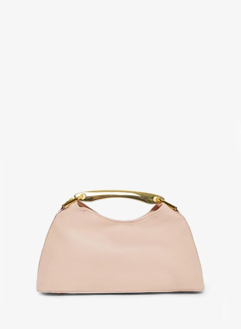 Styli  Blush Pink Triangle Handbag with Gold Handle for Women | Best Price UAE