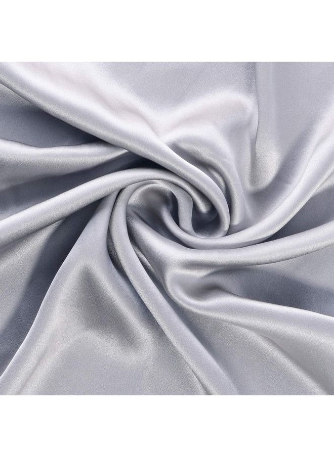 SMILEE Simple Solid Colour Silk Satin Pillow Case with Envelope Closure for Hair and Skin Grey 76 x 51cm  - Image 4