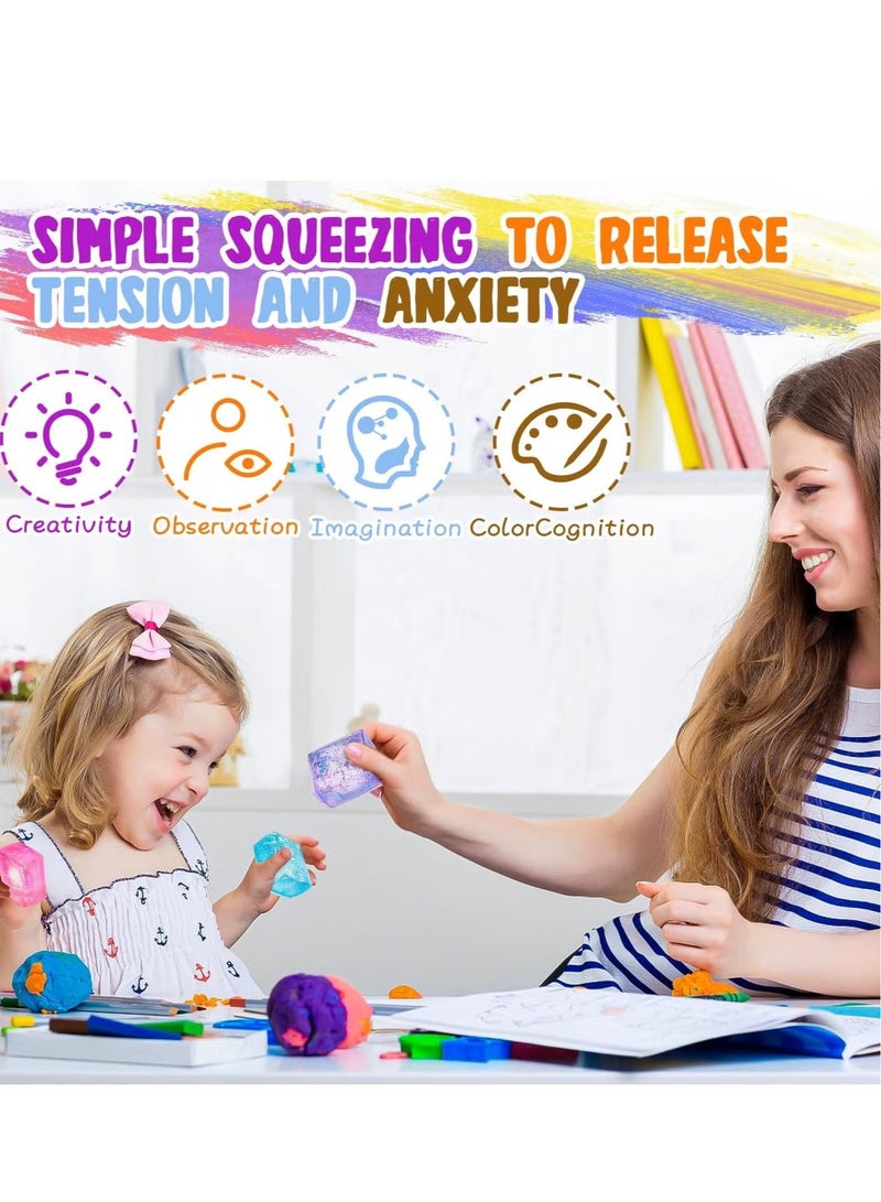 rocooart Ice Cube Sensory Toys Set, Party Favors for Kids, Stress Relief Toy with Aurora Sequins, Sensory Fidget Ball for Stress Relief and Stress Relief for Special Needs and Office (4pcs) - Image 3