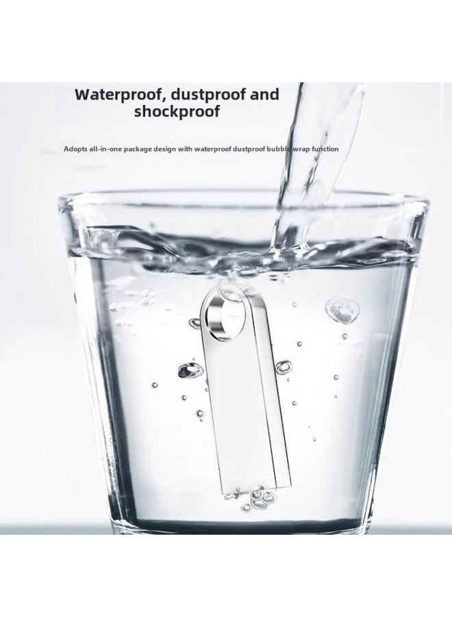 High-speed U Disk 128g Large-capacity Mobile Phone Computer Dual-use 64g Car Student USB 32g Waterproof High-speed-Capacity:Official Standard-Interface:128g Silver [high-speed Version] + 2 Adapters (can Also Be Used On Phones) - Image 4